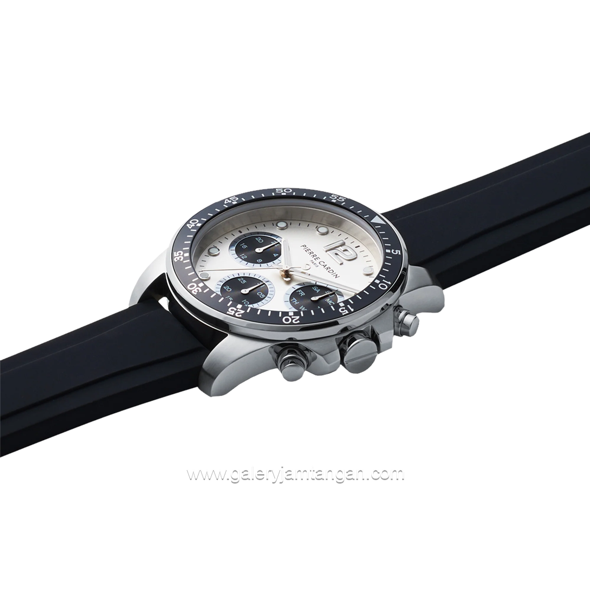 PIERRE CARDIN NATION SWANK-CNI.0021 Black Silver Rubber Strap