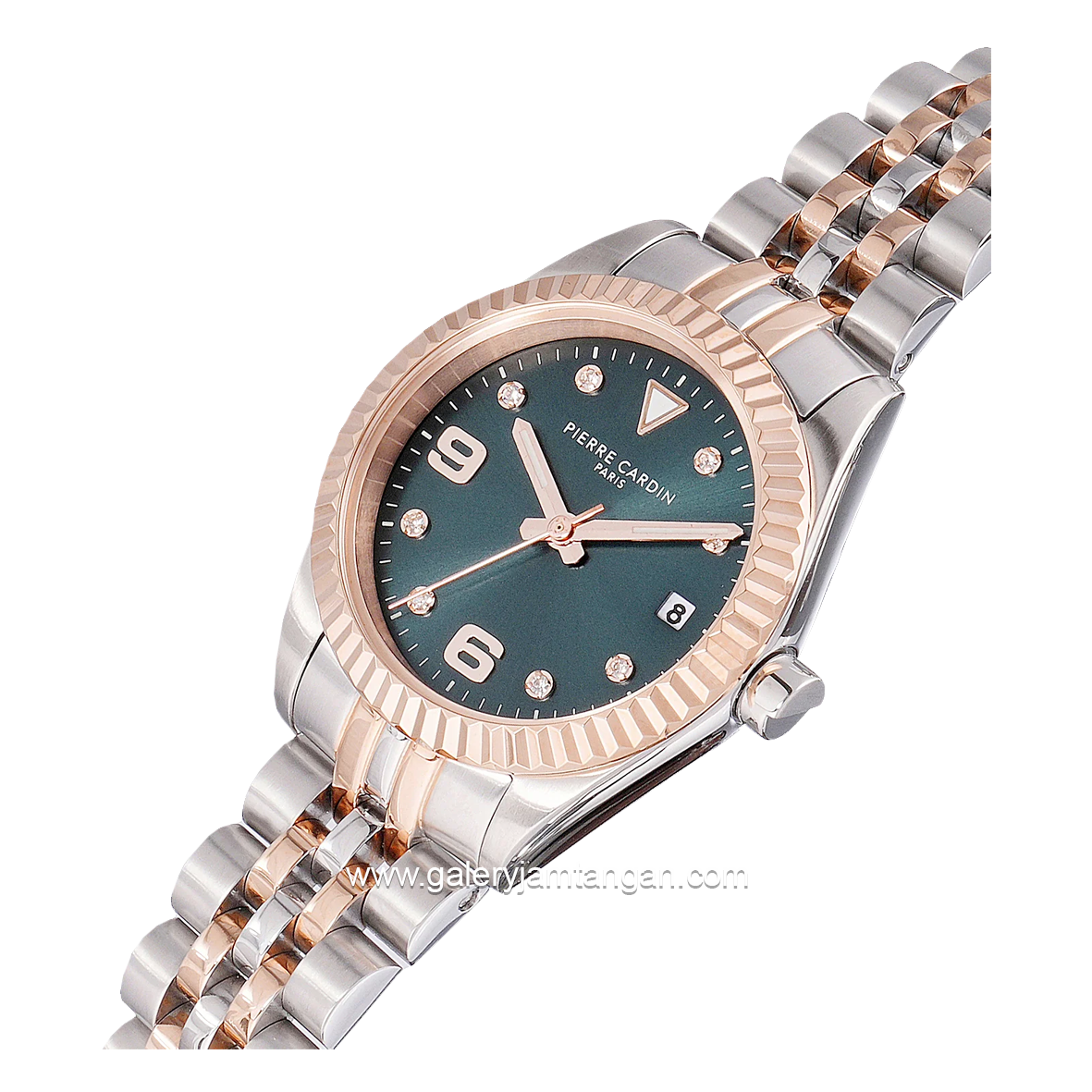 Pierre Cardin OPERA TIMBRE CF.1012.MU.2 Silver Rosegold Dial Green Stainless Steel