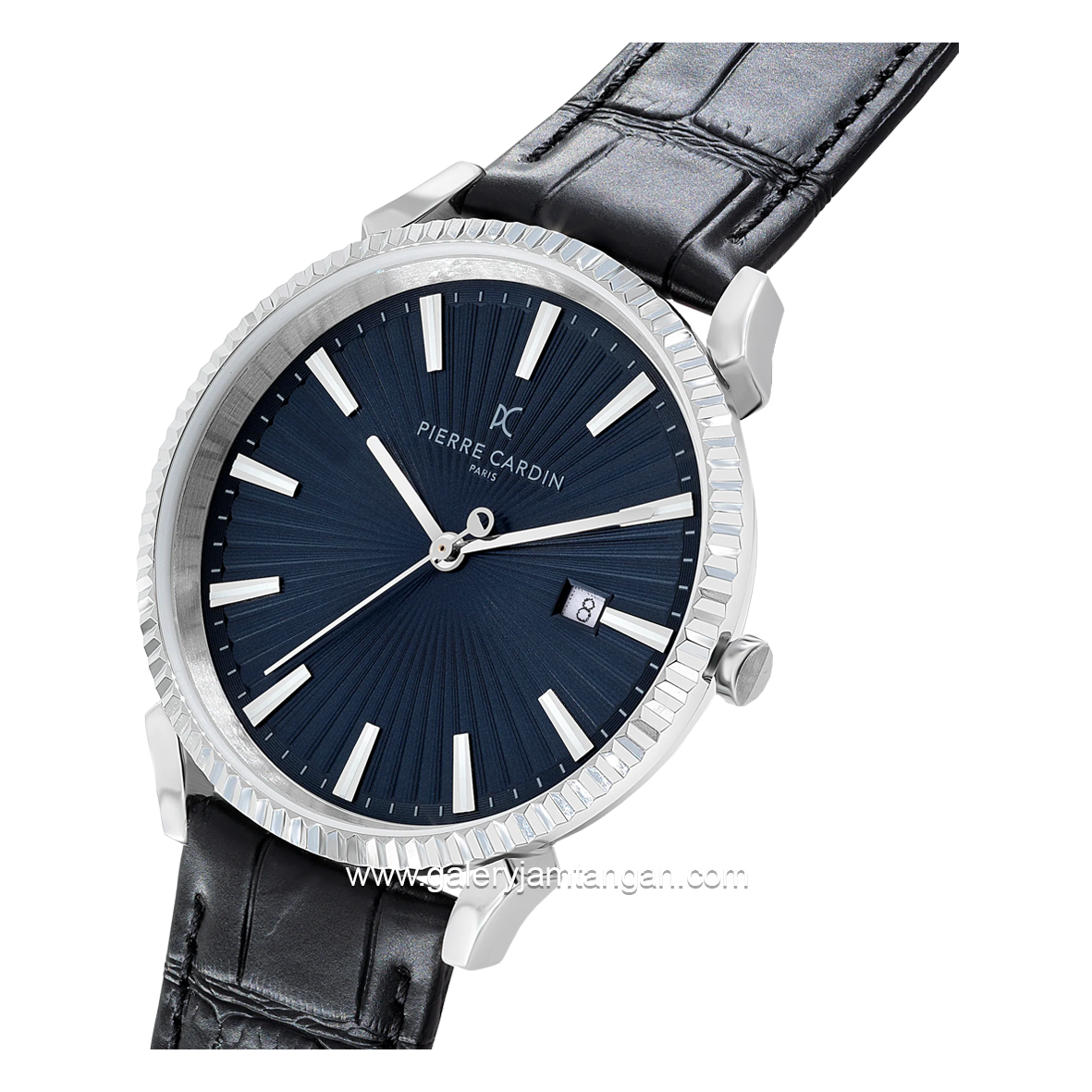 PIERRE CARDIN PIGALLE M-CPI.2131 Black Silver Leather Strap