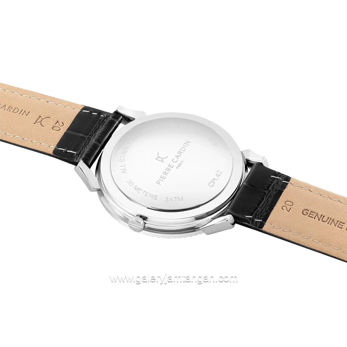 PIERRE CARDIN PIGALLE M-CPI.2131 Black Silver Leather Strap