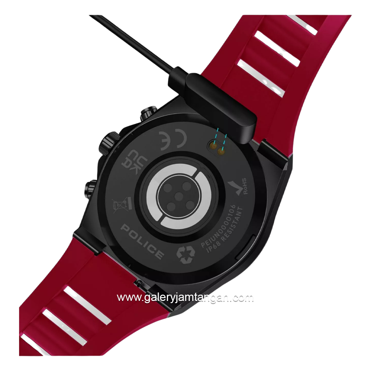POLICE MY.AVATAR.2 PEIUN00003X2 Smartwatch Black Red Silicone + Extra Strap
