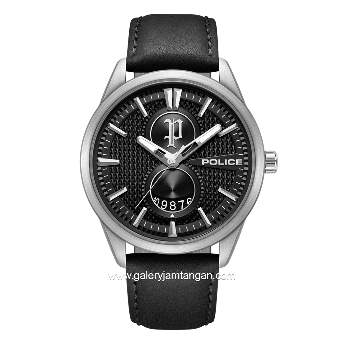 POLICE STYLESHIFT PEWGB0092601 Black Silver Leather Strap