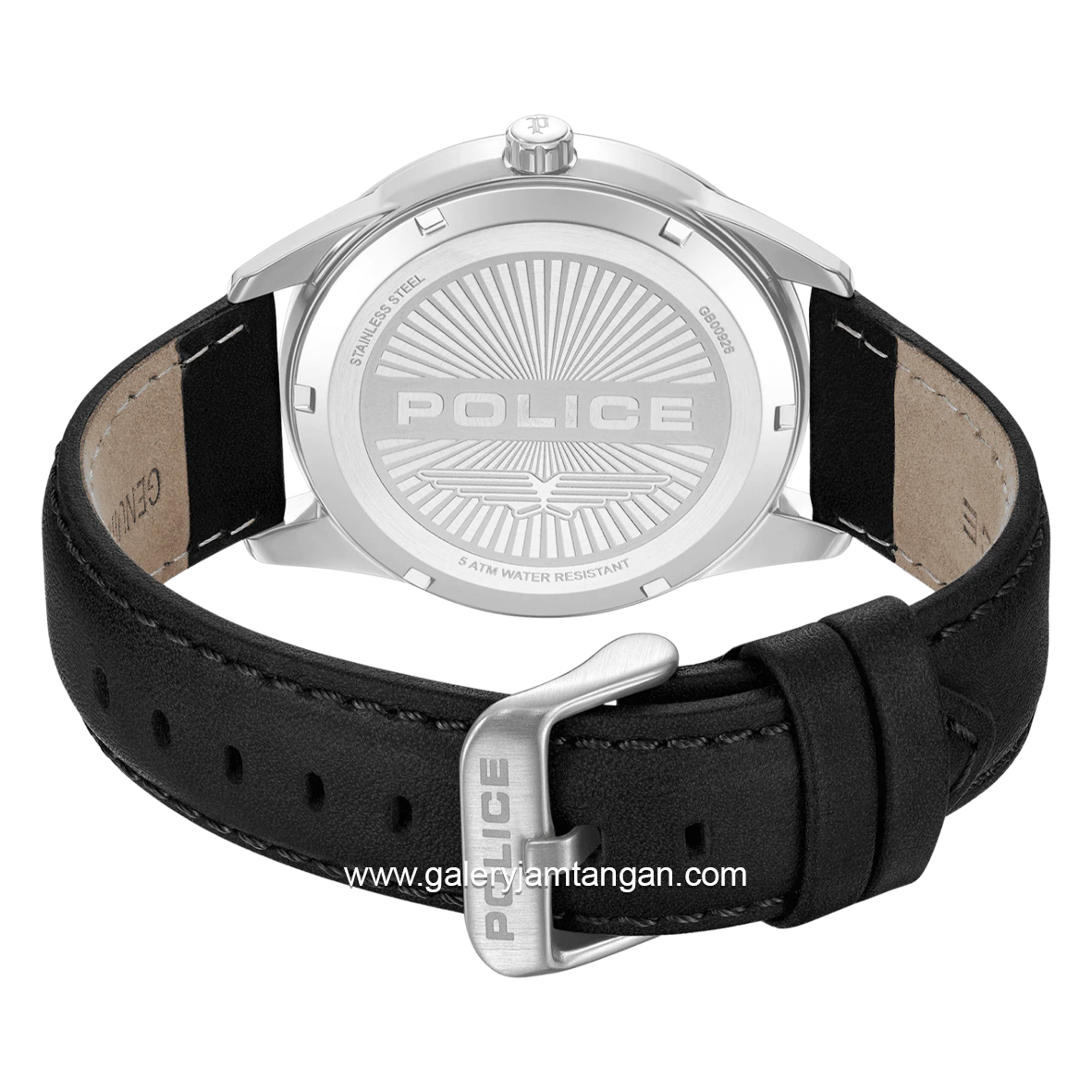POLICE STYLESHIFT PEWGB0092601 Black Silver Leather Strap