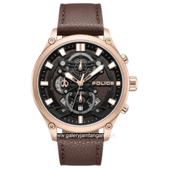 POLICE PEWGC0054204 Brown Rosegold Leather Strap