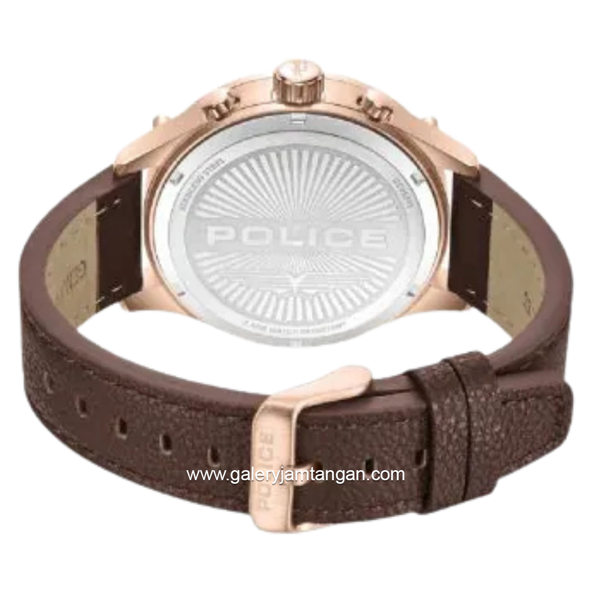 POLICE PEWGC0054204 Brown Rosegold Leather Strap
