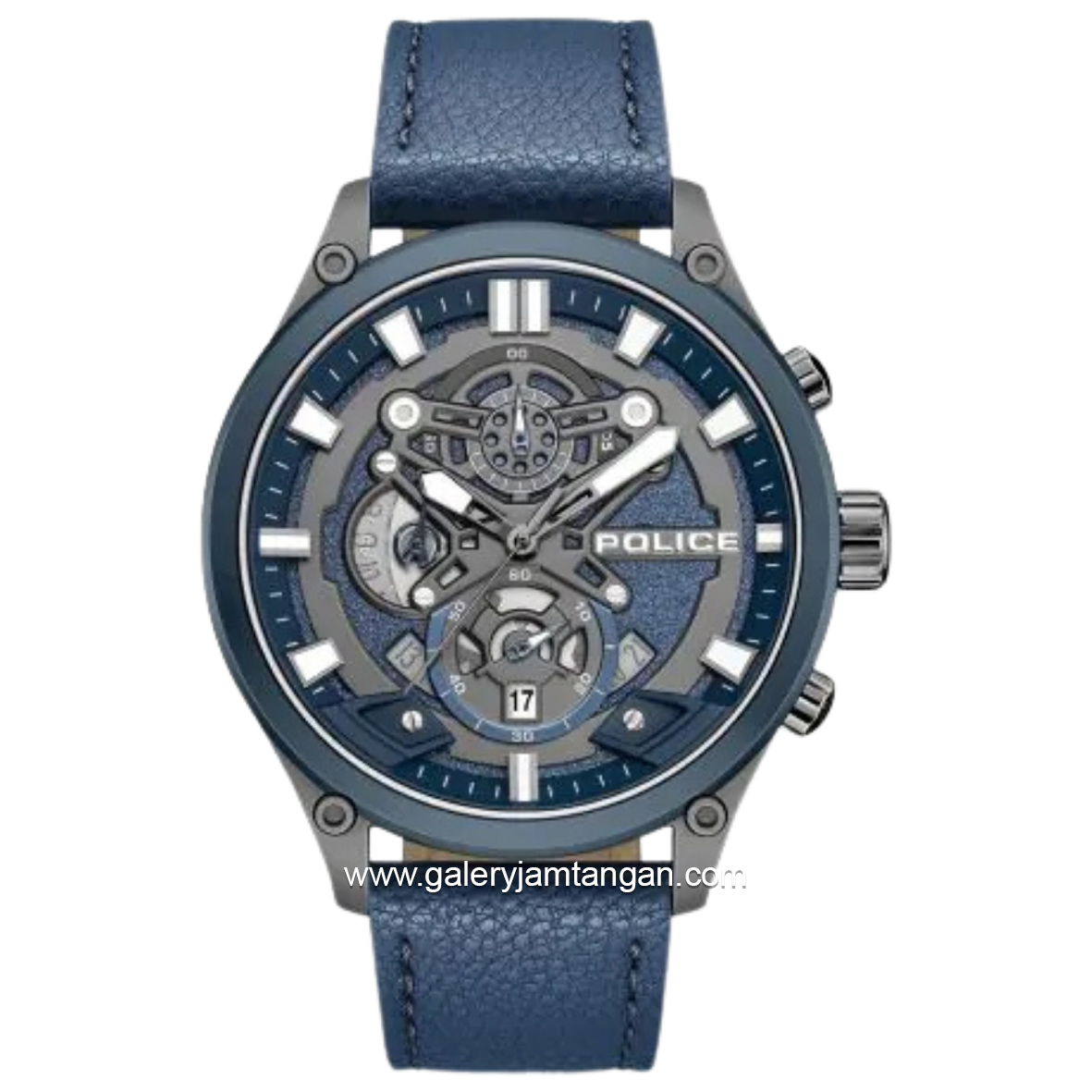 POLICE PEWGC0054205 Chronograph Blue Leather Strap