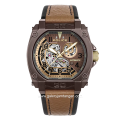 POLICE PEWGE0040002 Automatic Skeleton Dial Leather Strap