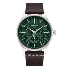 POLICE JET PEWGF0093601 Brown Dial Green Leather Strap