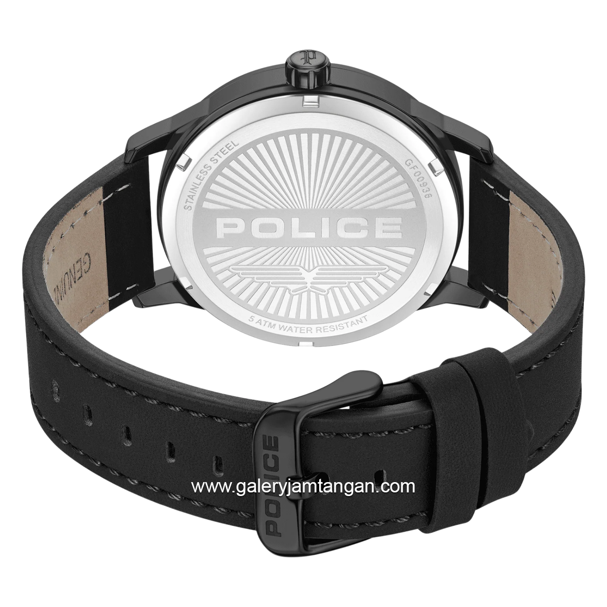 POLICE JET PEWGF0093603 Black Leather Strap