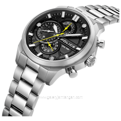 POLICE REACTOR PEWGK0039204M Silver Jarum Yellow Stainless Steel Strap