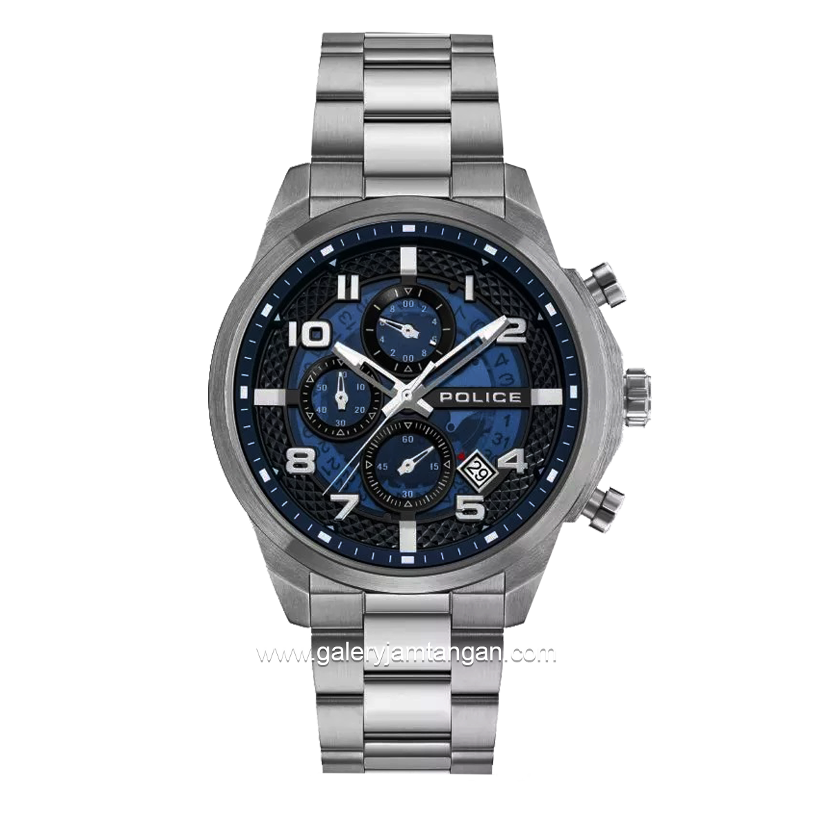 POLICE PEWGK0053901 SOUL Watch Silver Dial Blue Stainless Steel