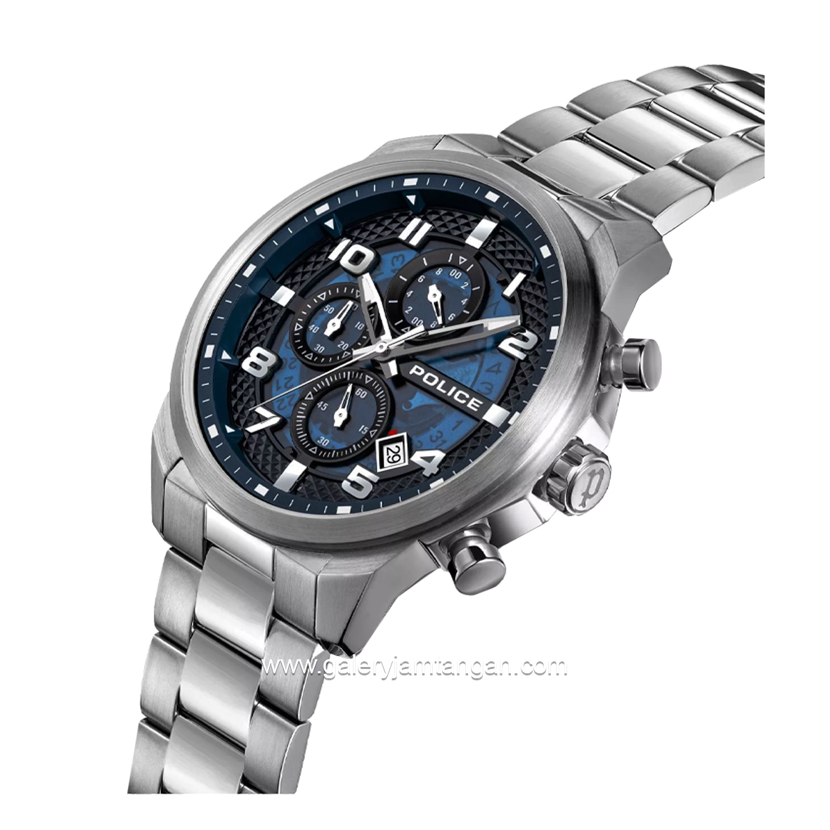 POLICE PEWGK0053901 SOUL Watch Silver Dial Blue Stainless Steel