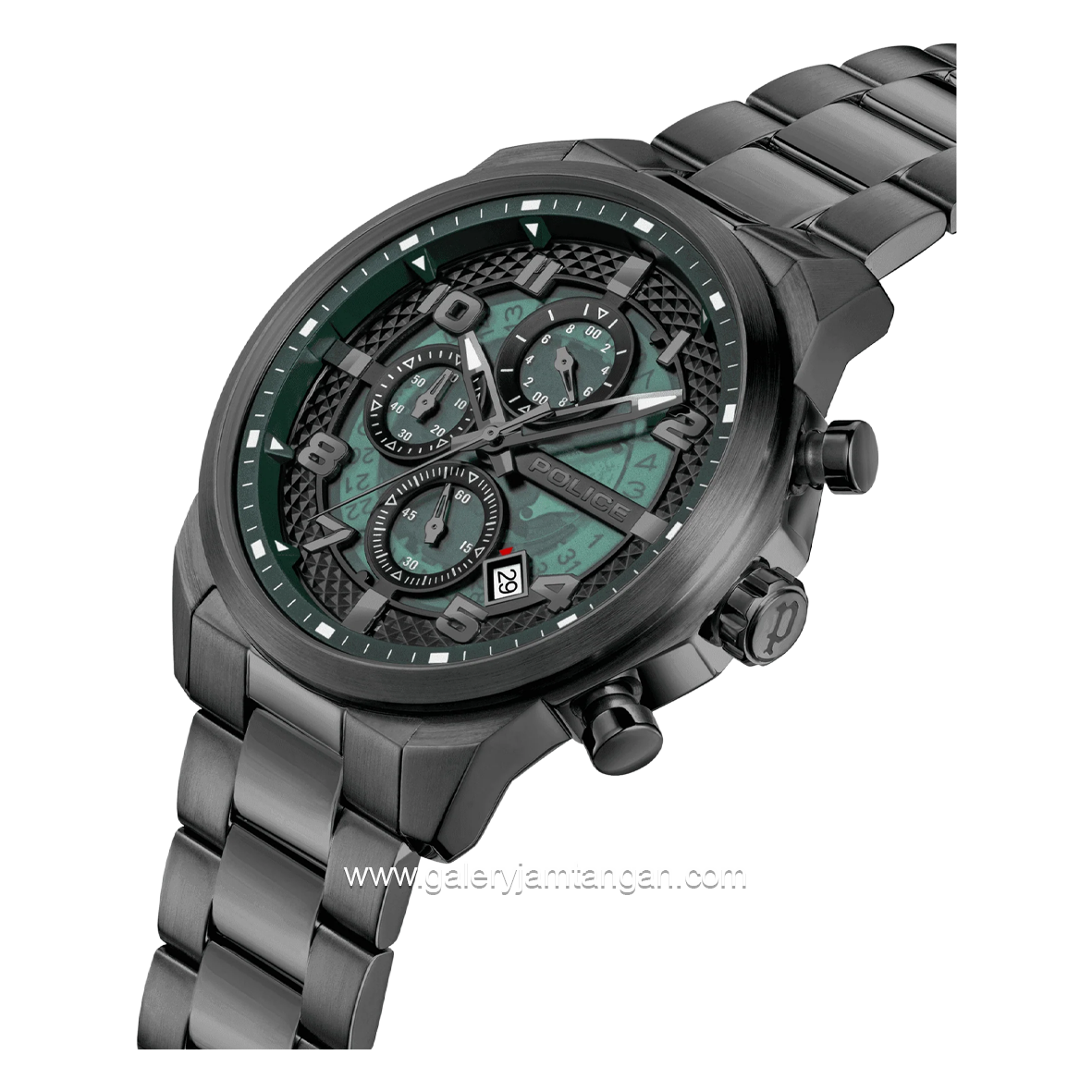 POLICE SOUL PEWGK0053903 Gunmetal Dial Green Stainless Steel Strap
