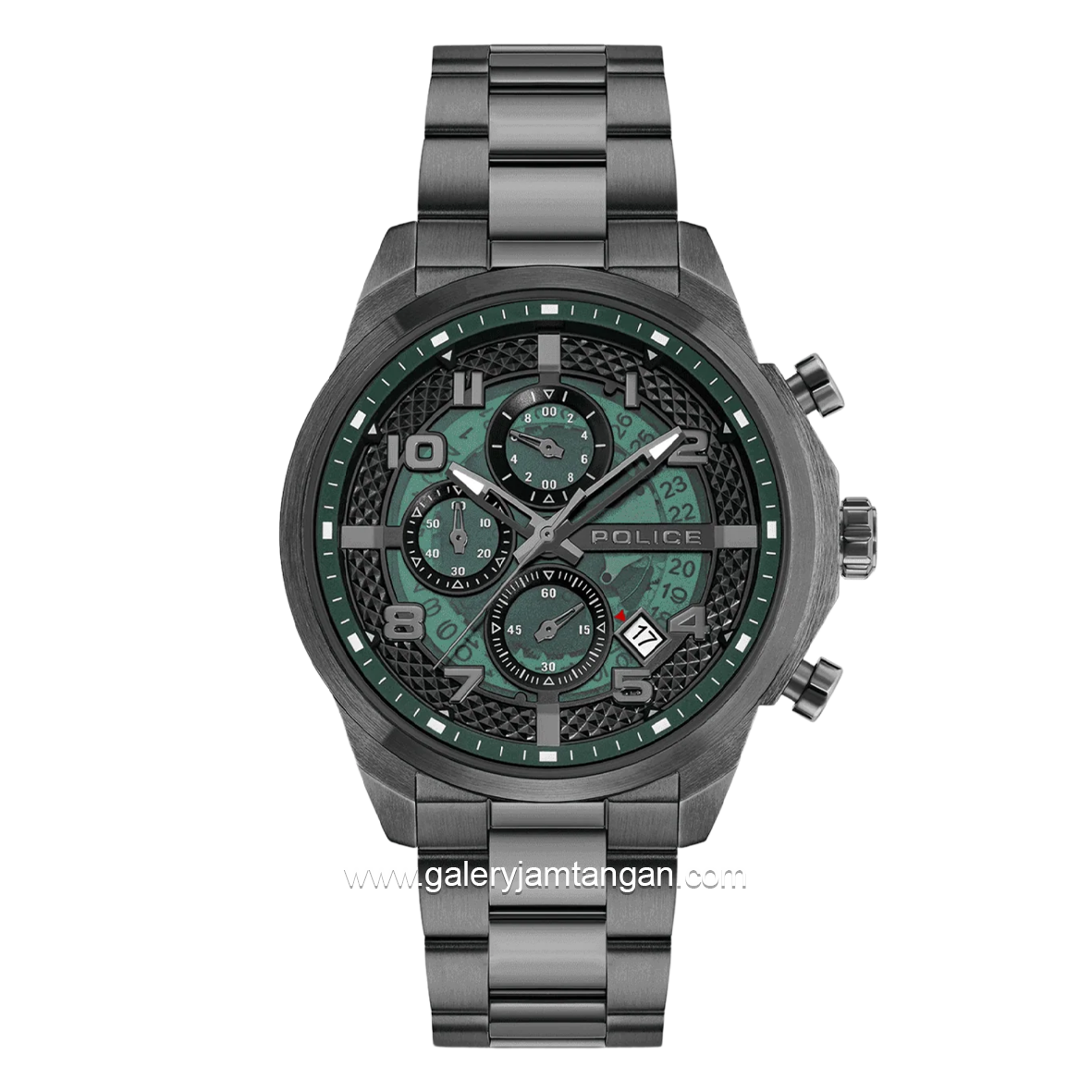 POLICE SOUL PEWGK0053903 Gunmetal Dial Green Stainless Steel Strap