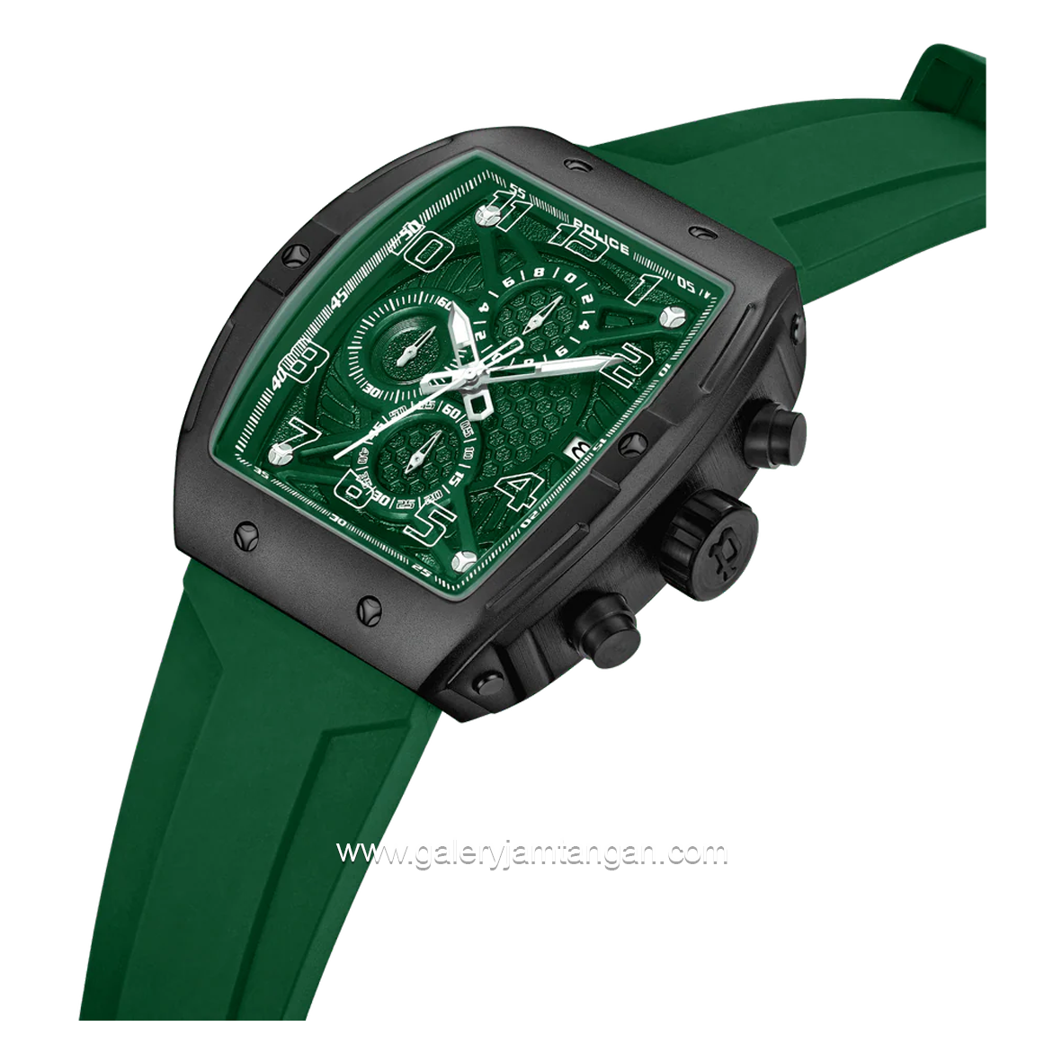 POLICE PEWGO0063102 Green Grey Silicone Strap