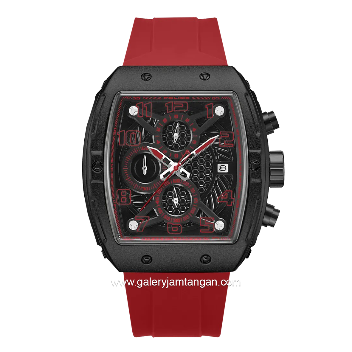 POLICE PEWGO0063105 COSWIG Red Black Rubber Strap
