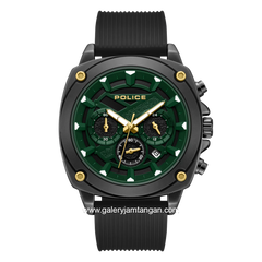 POLICE BOLT PEWGO2240202 Black Dial Green Silicone Strap