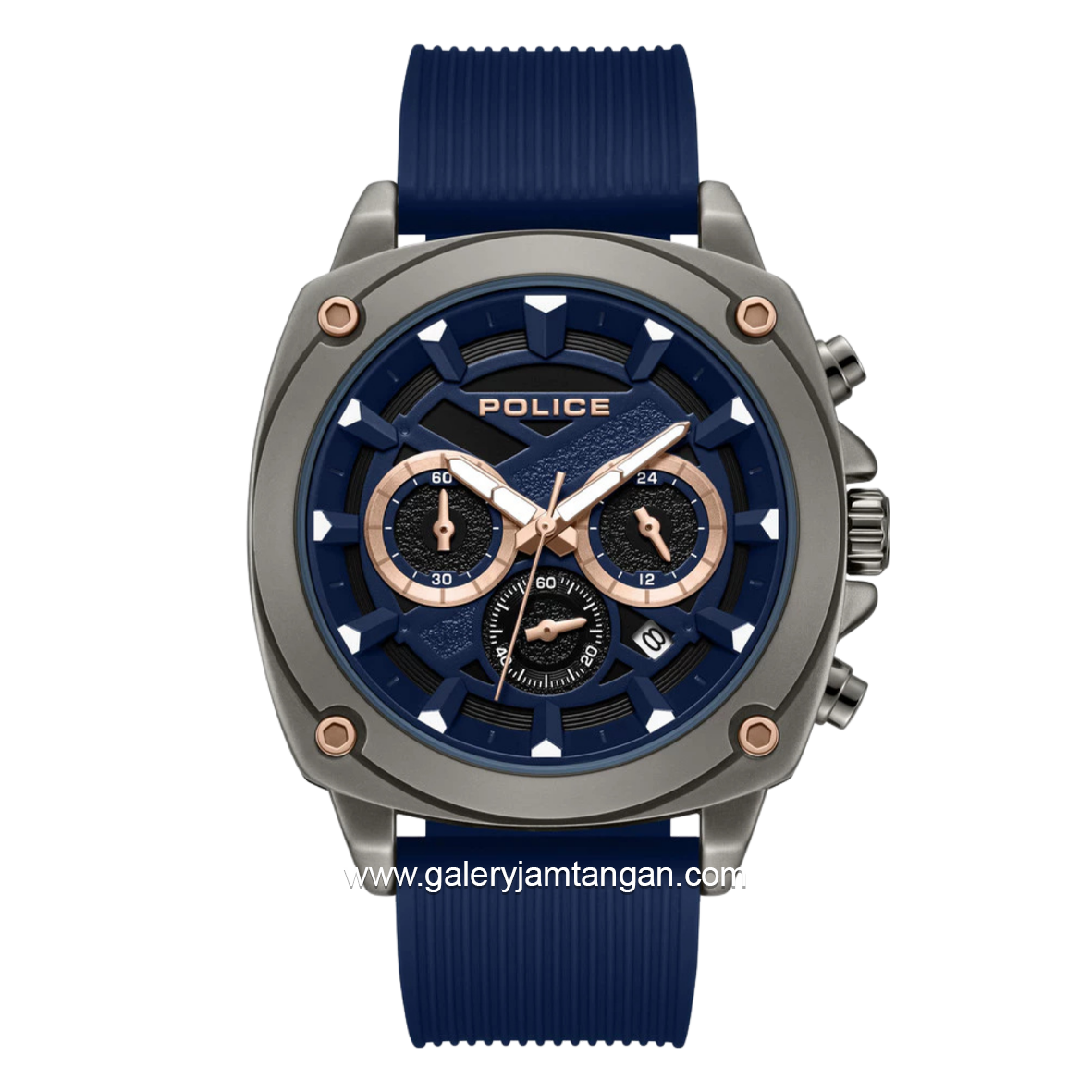 POLICE BOLT PEWGO2240203 Chronograph Blue Silicone Strap