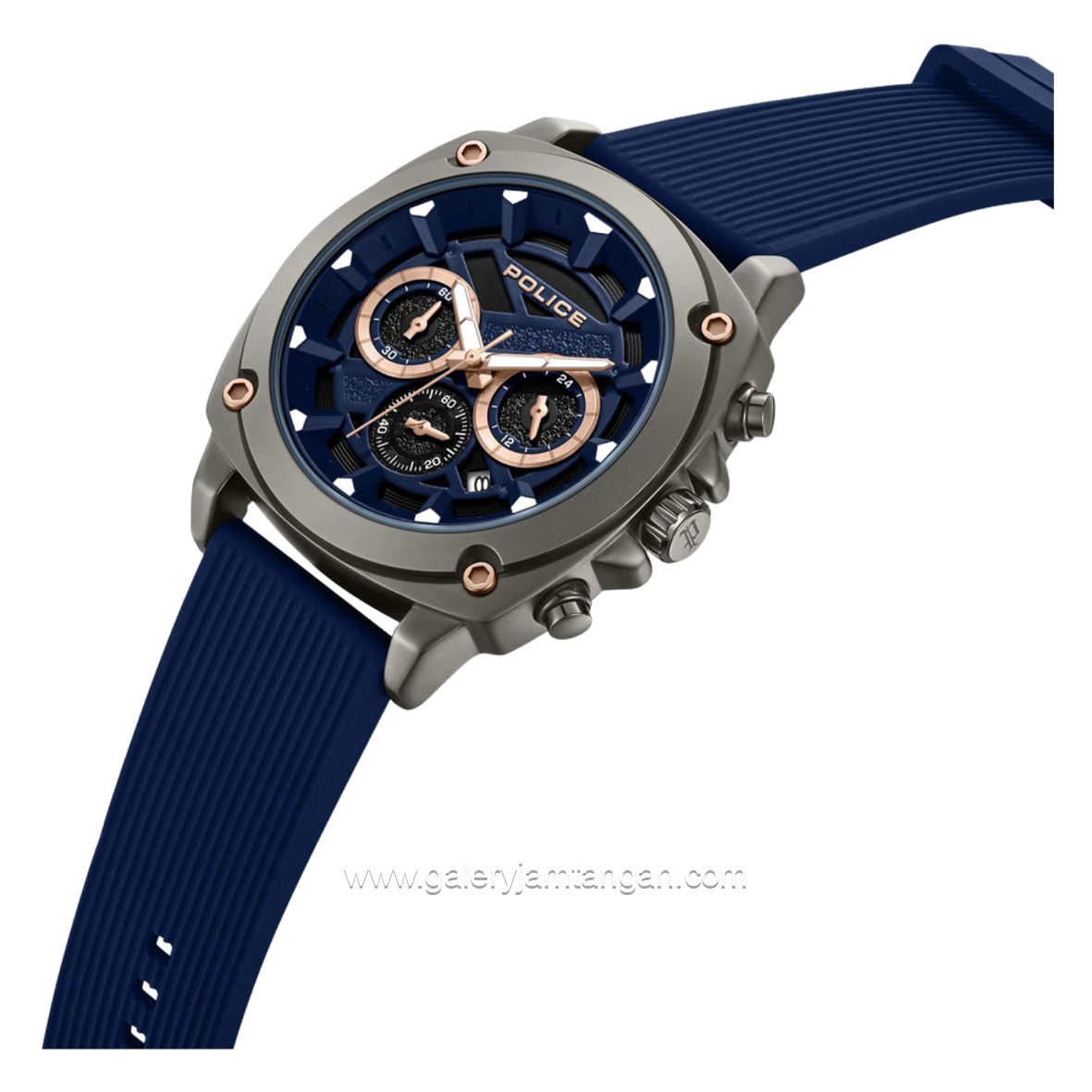 POLICE BOLT PEWGO2240203 Chronograph Blue Silicone Strap