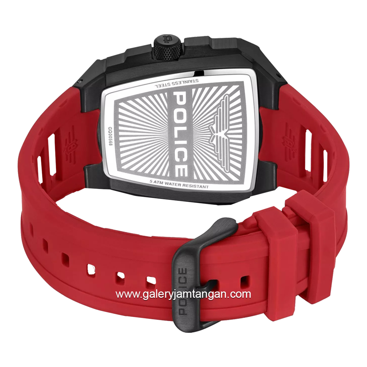 POLICE PEWGQ0056803 TOUGH GEAR Black Red Rubber Strap