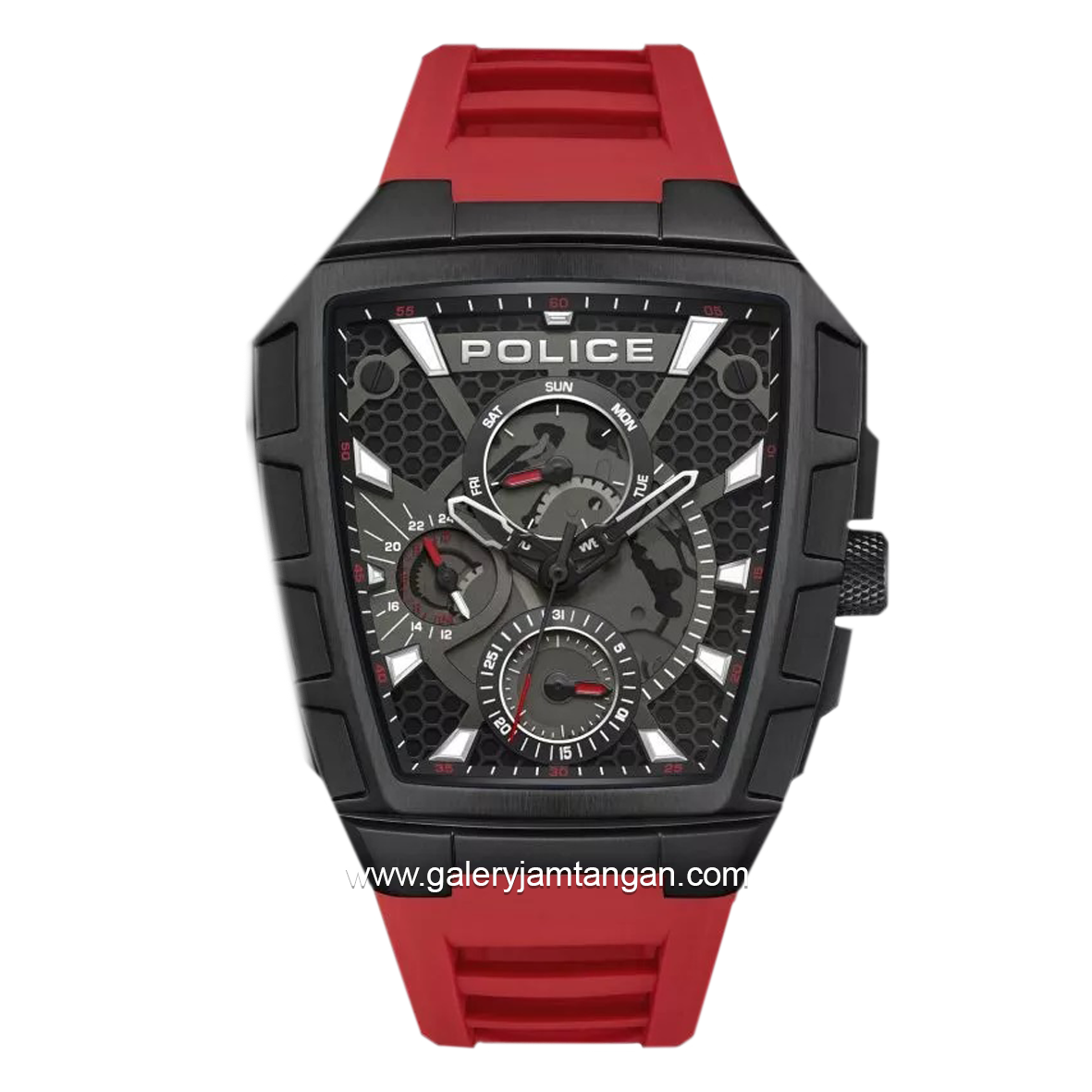 POLICE PEWGQ0056803 TOUGH GEAR Black Red Rubber Strap