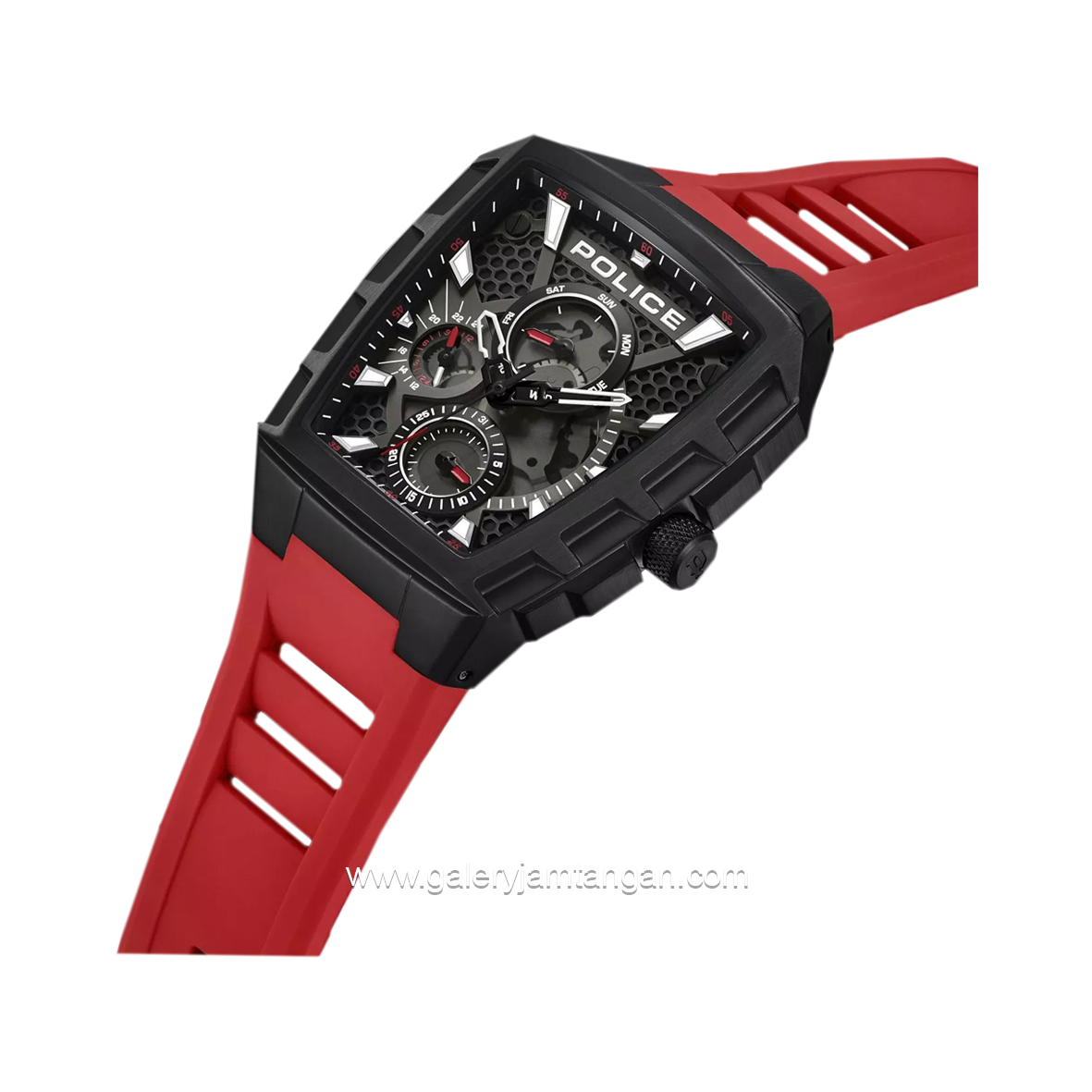 POLICE PEWGQ0056803 TOUGH GEAR Black Red Rubber Strap