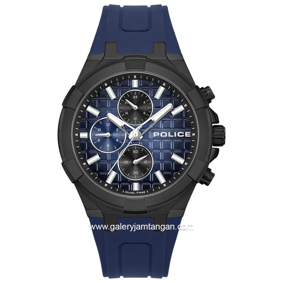 POLICE PEWGQ0082001 Chronograph Blue Black Rubber Strap