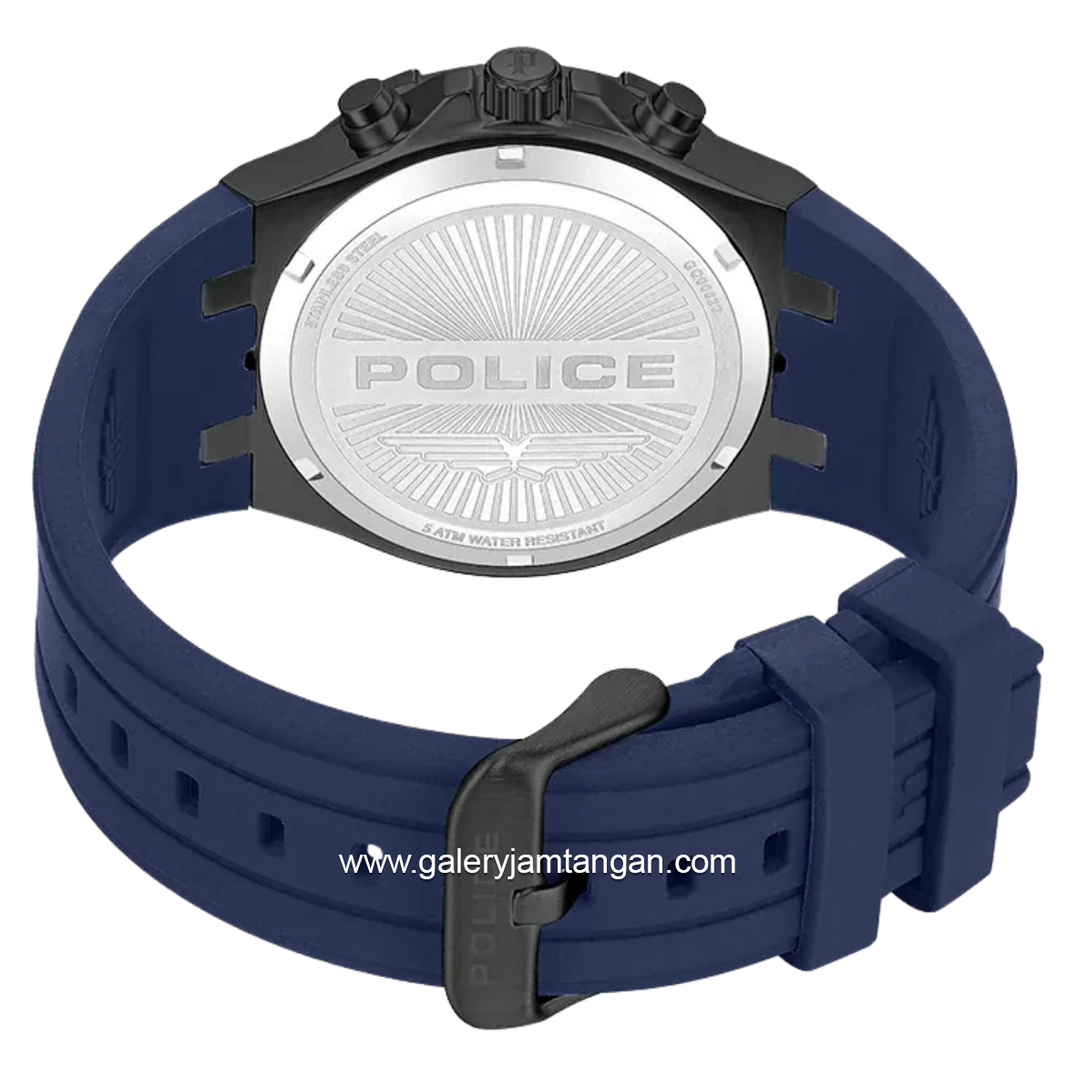 POLICE PEWGQ0082001 Chronograph Blue Black Rubber Strap