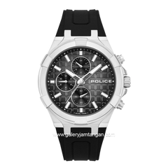 POLICE PEWGQ0082002 GUARDIAN Black Silver Dial Black Rubber Strap