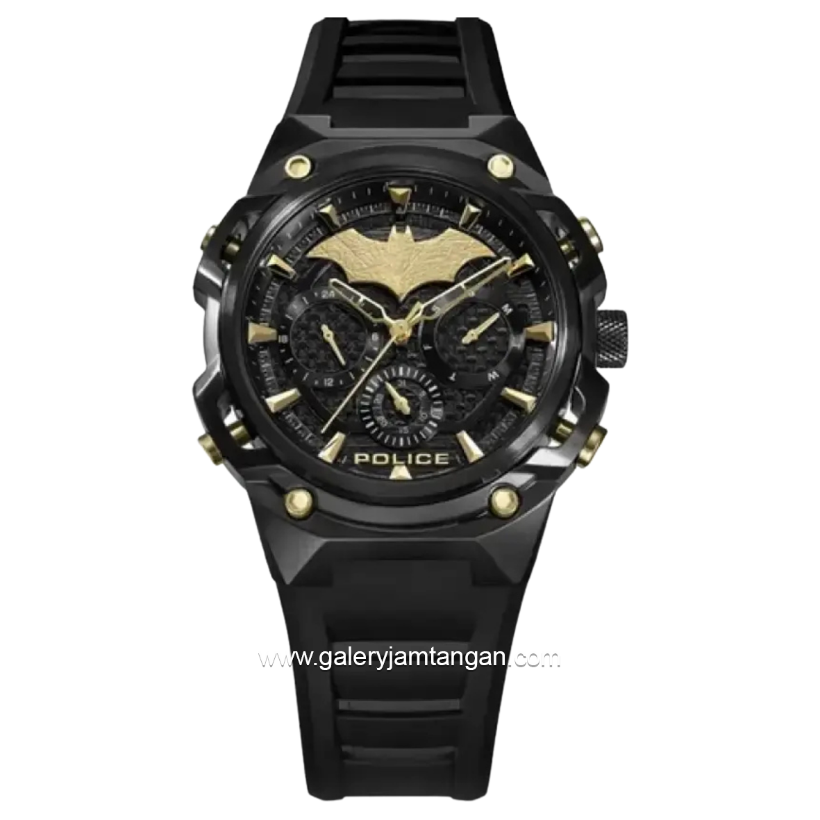 POLICE BATMAN PEWGQ0089902 Limited Edition Black Gold Rubber Strap