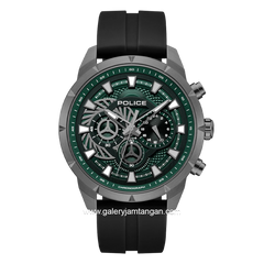 POLICE NEIST PEWGQ0092703 Chronograph Black Dial Green Silicone Strap