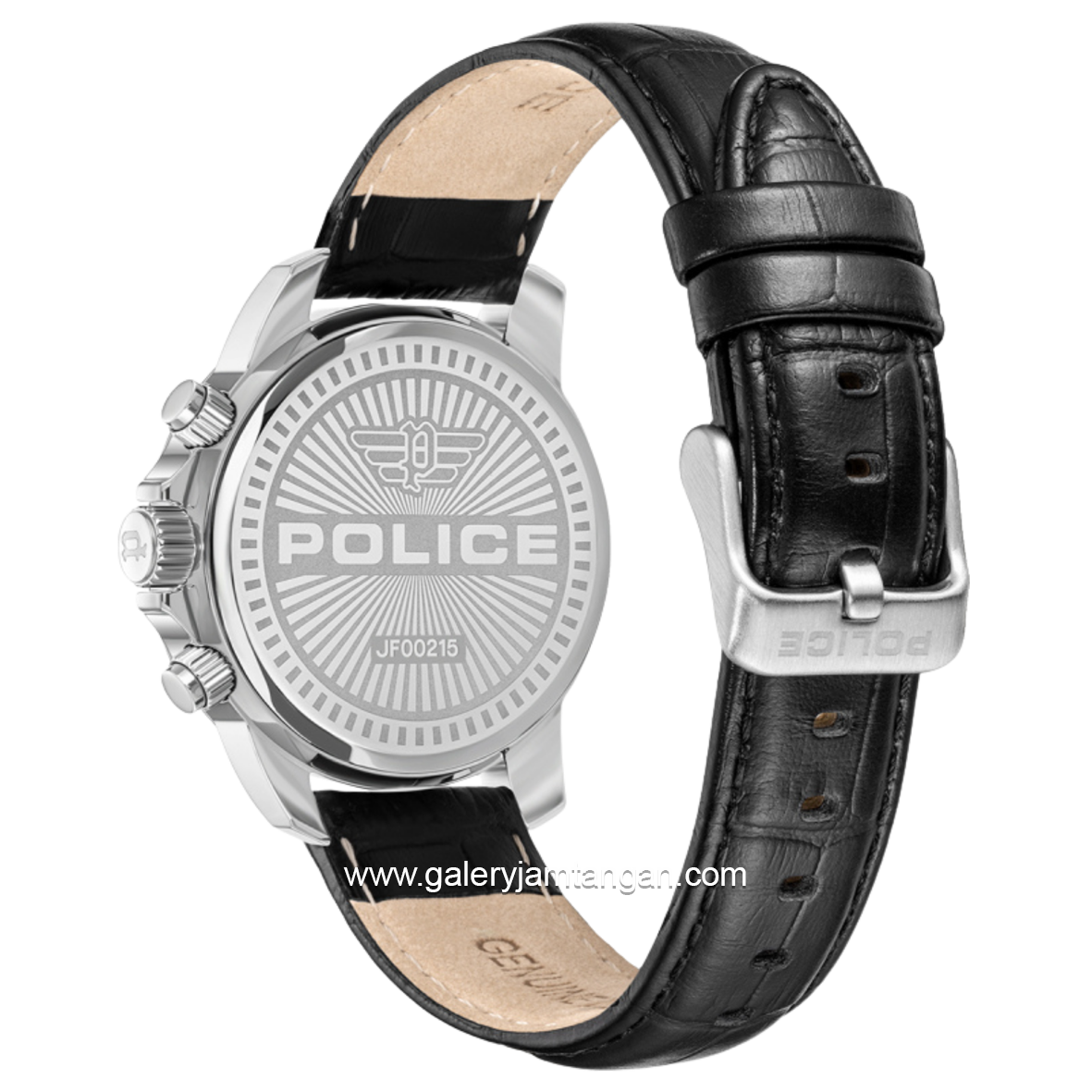 POLICE PEWJF0021509 Black Silver Dial Blue Leather Strap