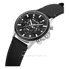 POLICE KISMET PEWJF2195141M Black Silver Leather Strap