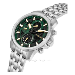 POLICE NEWPORT PEWJK0021507 Silver Dial Green Stainless Steel Strap