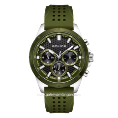 POLICE PEWJQ2204111M MOTION Green Silver Rubber Strap