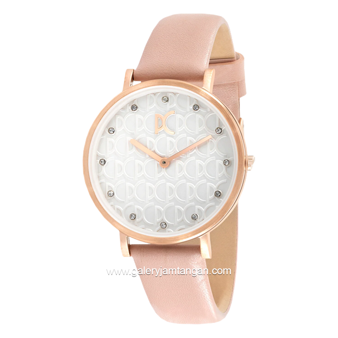 PIERRE CARDIN BONNE NOUVELLE CBN.3055 Pink Dial Silver Leather Strap