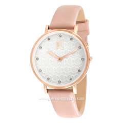 PIERRE CARDIN BONNE NOUVELLE CBN.3055 Pink Dial Silver Leather Strap
