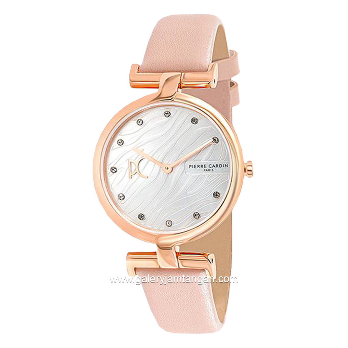PIERRE CARDIN MADELEINE W-CMD.3550 Pink Rosegold Dial Silver Leather Strap