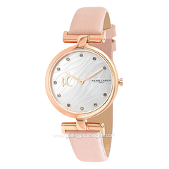 PIERRE CARDIN MADELEINE W-CMD.3550 Pink Rosegold Dial Silver Leather Strap