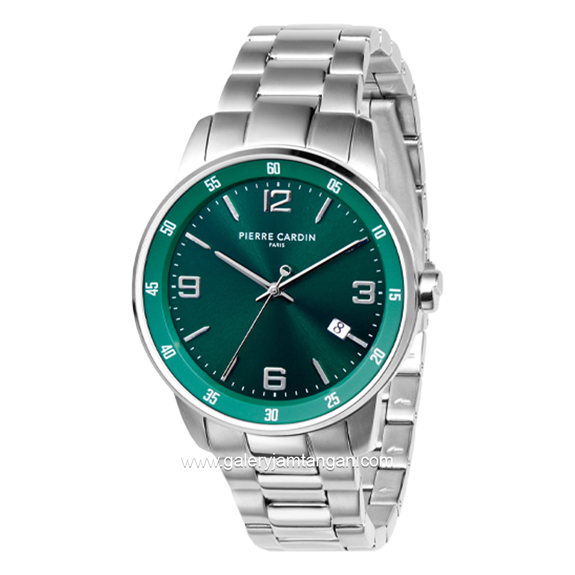 PIERRE CARDIN MONTROUGE CMR.0004 Silver Dial Green Stainless Steel