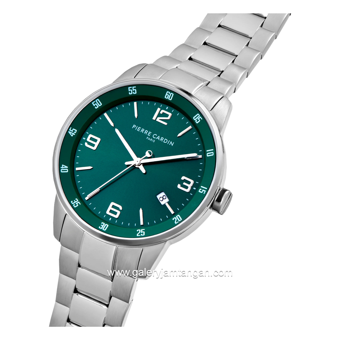 PIERRE CARDIN MONTROUGE CMR.0004 Silver Dial Green Stainless Steel