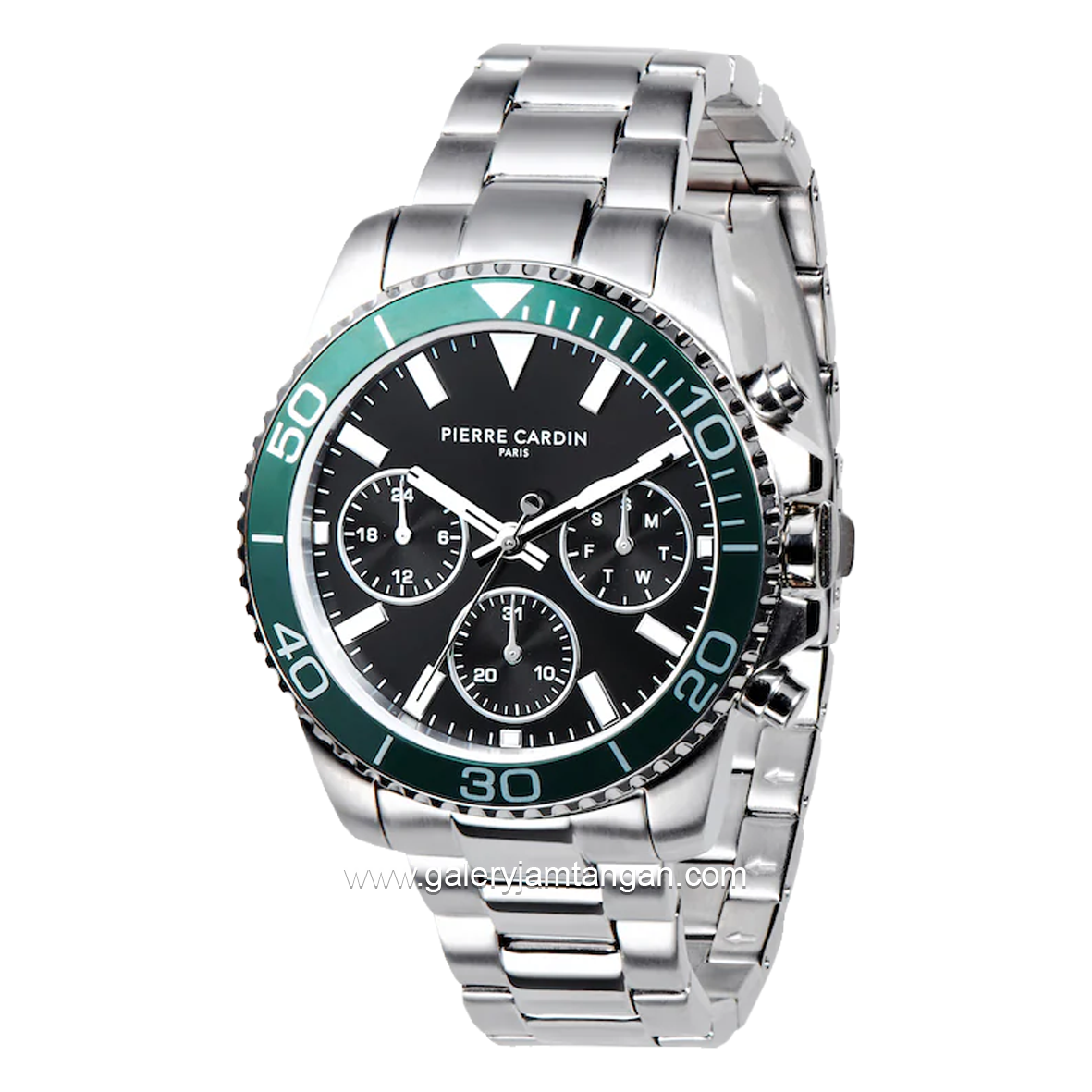 PIERRE CARDIN NATION POSH MEN CNI.0006 Silver Dial Black Stainless Steel