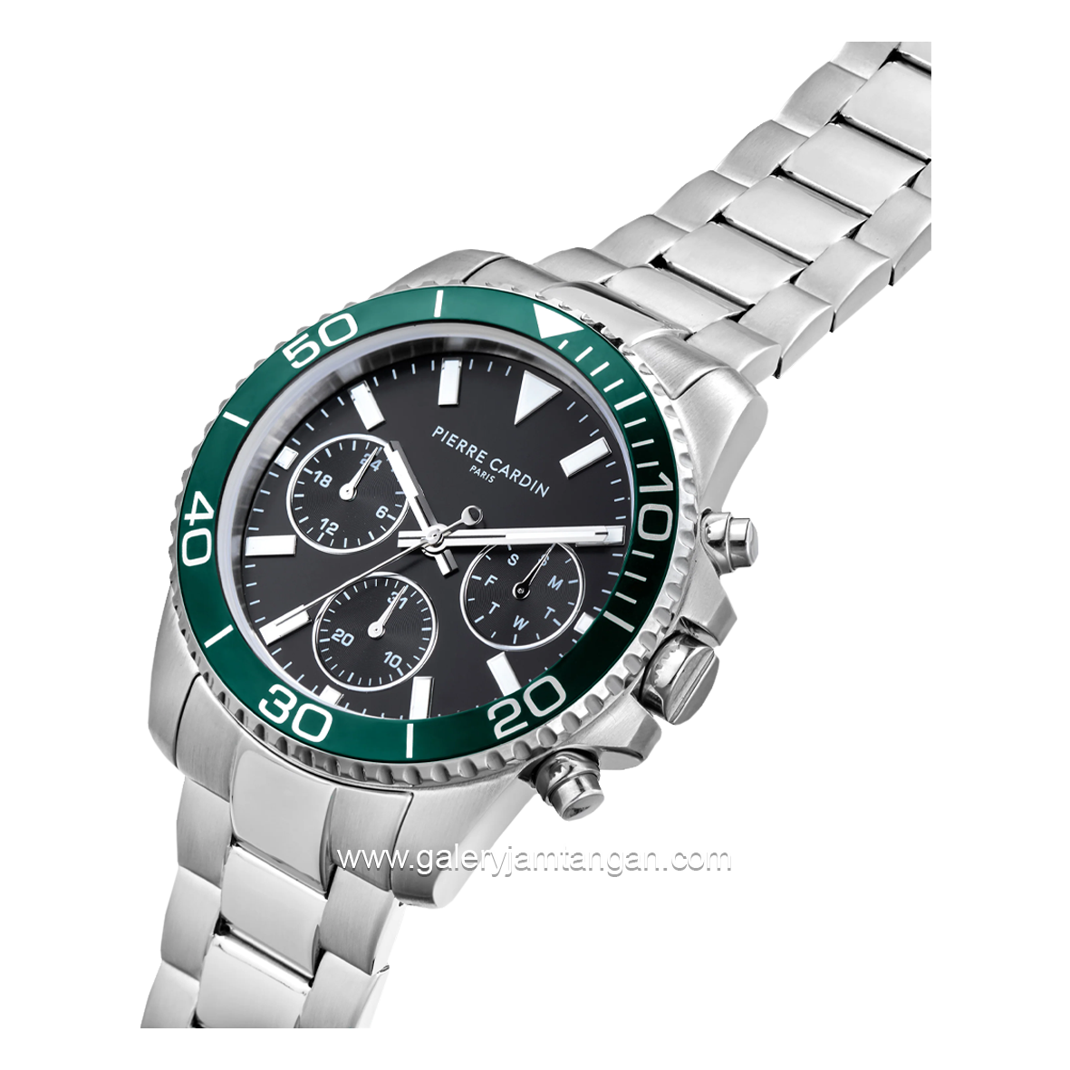 PIERRE CARDIN NATION POSH MEN CNI.0006 Silver Dial Black Stainless Steel