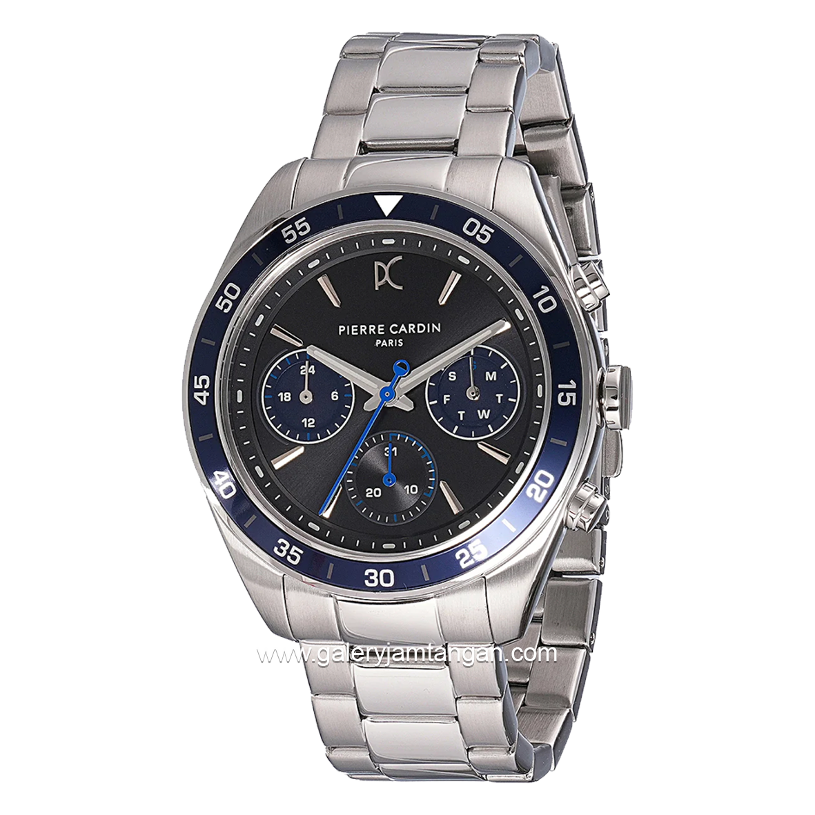 PIERRE CARDIN NAVAL ACADEMY CF.1004.MS.3 Silver Dial Black Stainless Steel