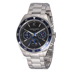 PIERRE CARDIN NAVAL ACADEMY CF.1004.MS.3 Silver Dial Black Stainless Steel