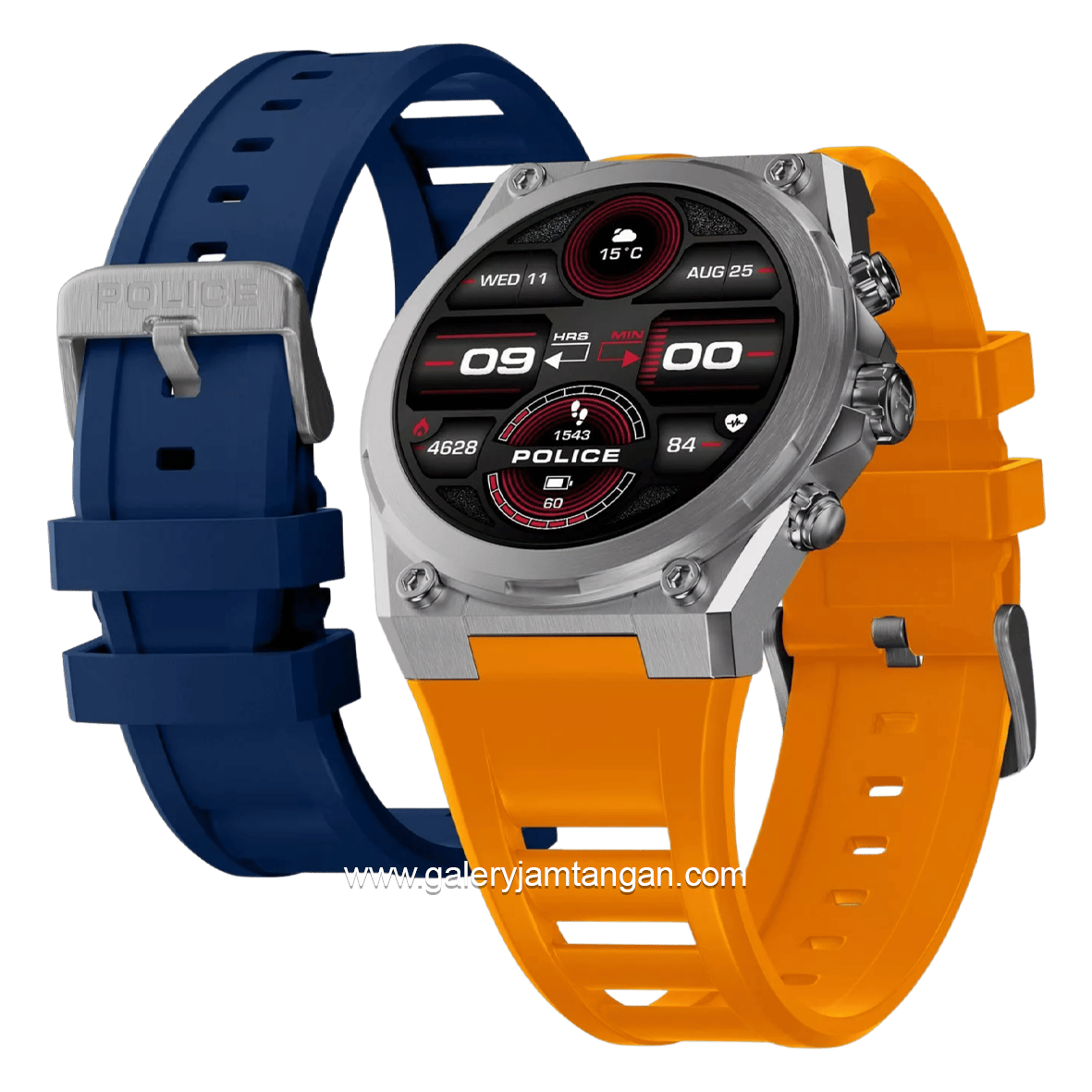 POLICE MY.AVATAR.2 PEIUN00003X0 Smartwatch Blue Yellow Silicone + Extra Strap