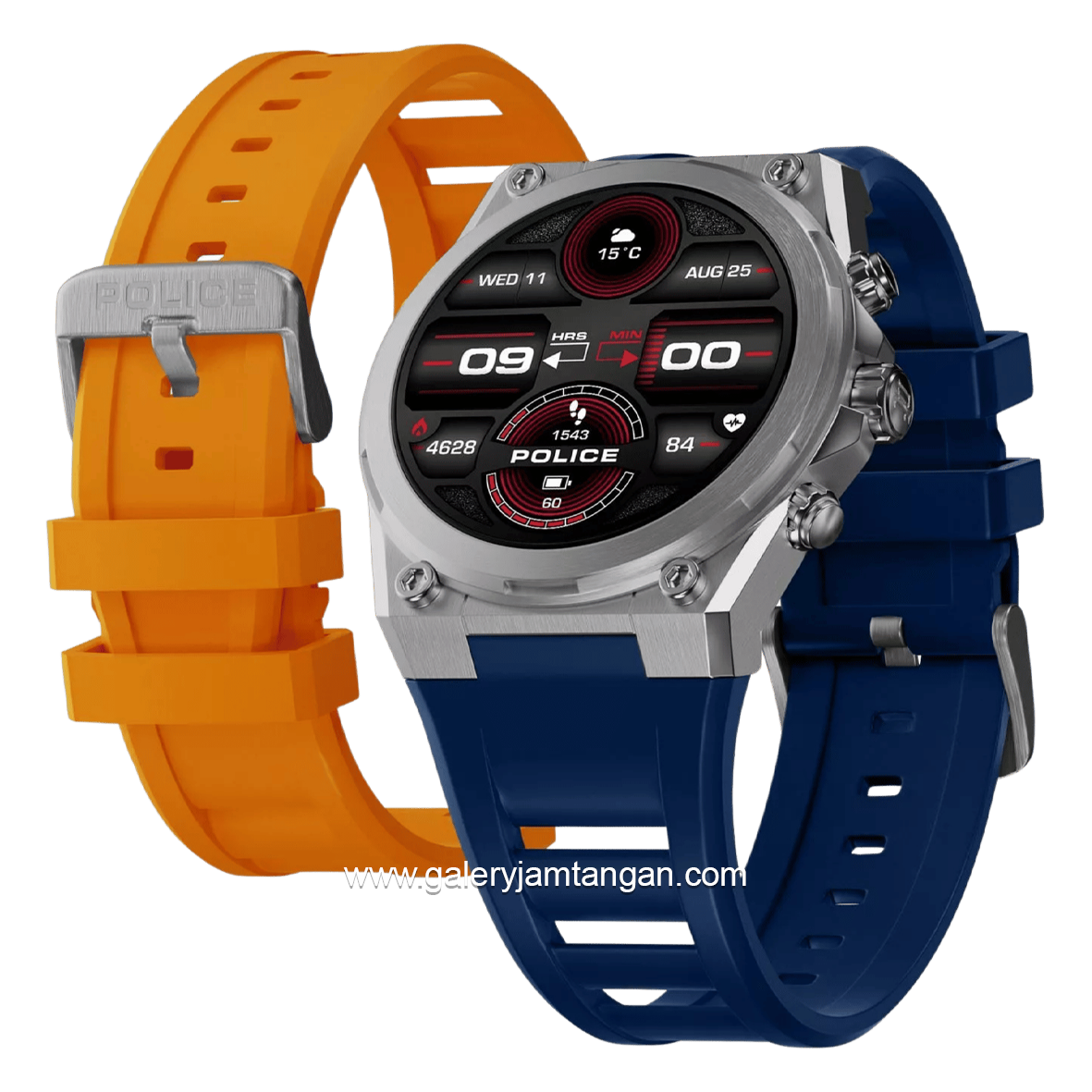 POLICE MY.AVATAR.2 PEIUN00003X0 Smartwatch Blue Yellow Silicone + Extra Strap