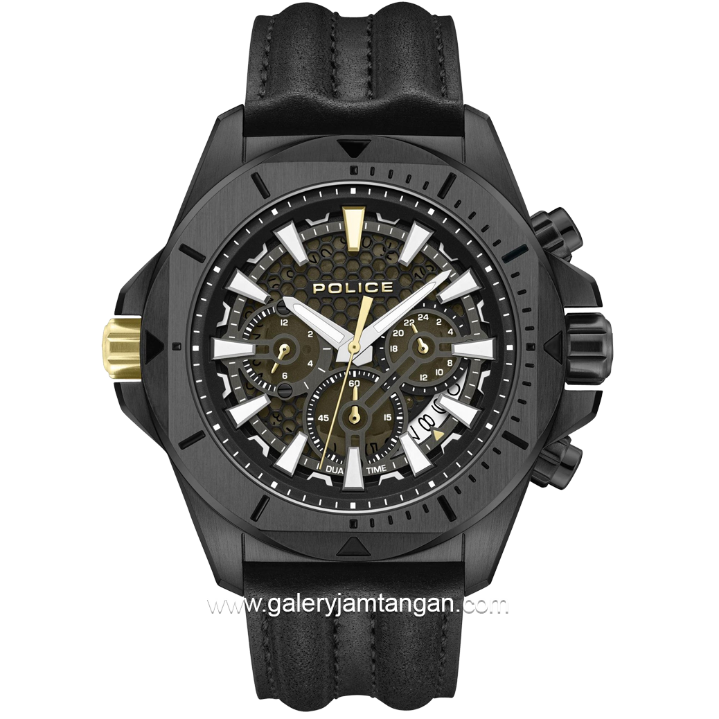 POLICE PEWGF0054503 Black Multifunction Leather Strap