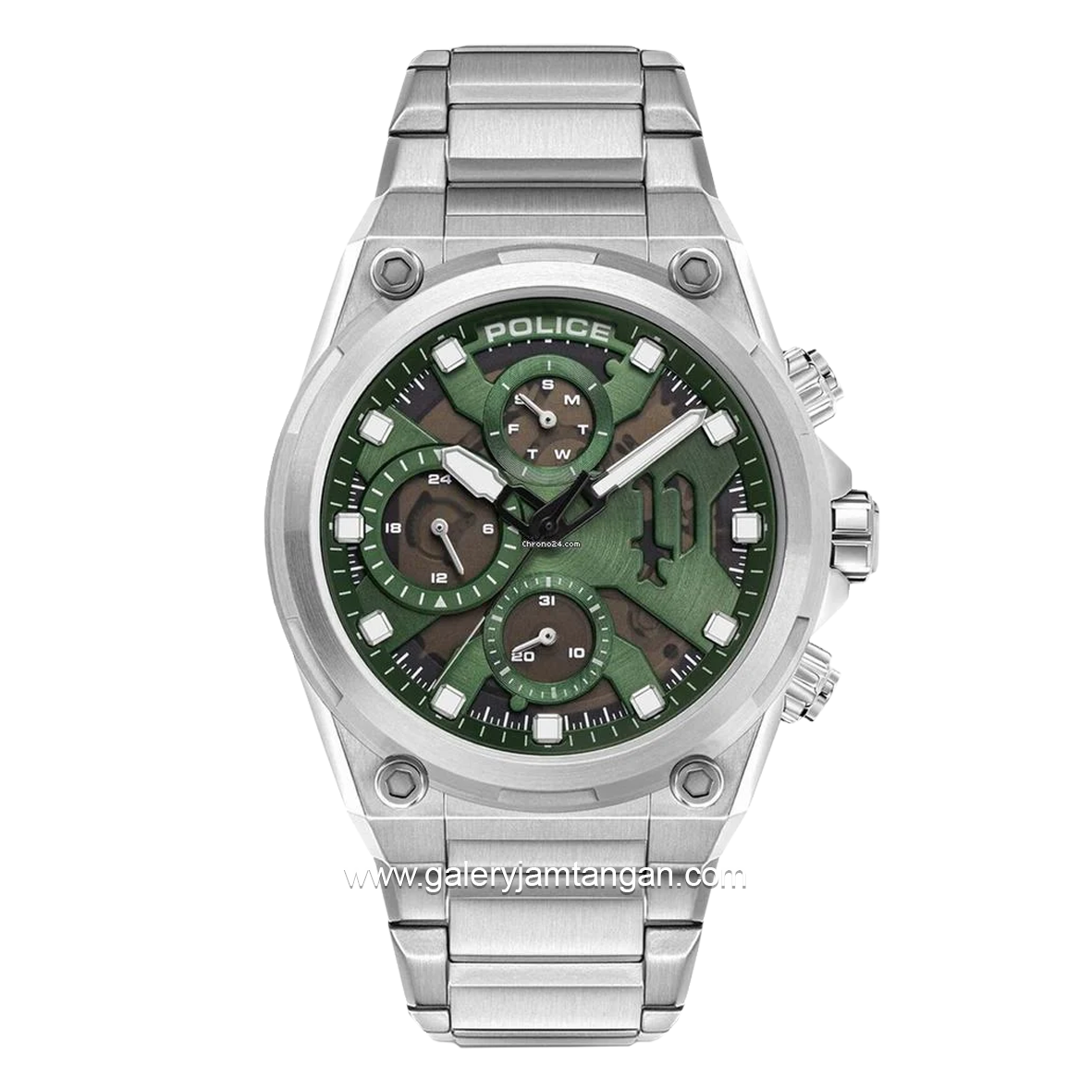 POLICE PEWGK2239104 Silver Dial Green Stainless Steel
