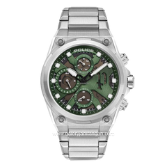 POLICE PEWGK2239104 Silver Dial Green Stainless Steel